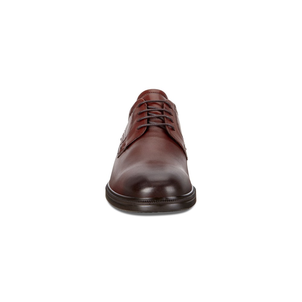 Zapatos De Vestir Hombre - ECCO Lisbon Plain Toe Tie - Marrom - CAM720964